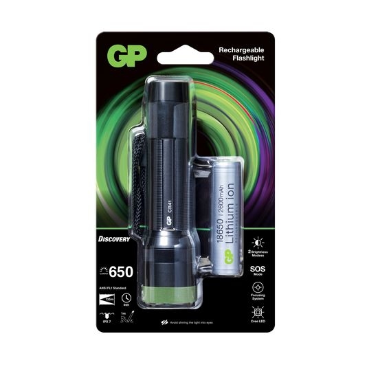 GP Batteries Discovery laddningsbar ficklampa 650 lumen CR41