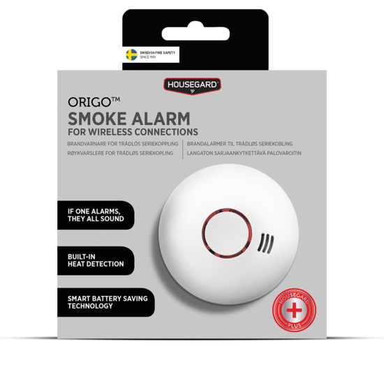 Housegard Origo trådlös brandvarnare inkl batteri 1-pack
