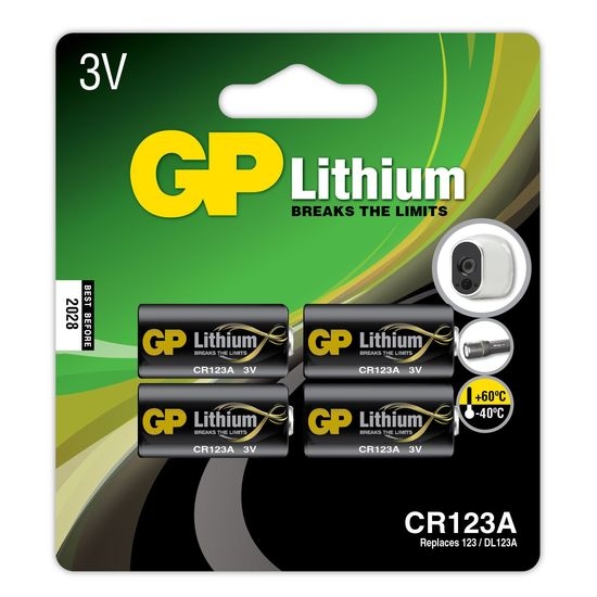 GP Batteries Lithiumbatteri CR 123A 4-pack