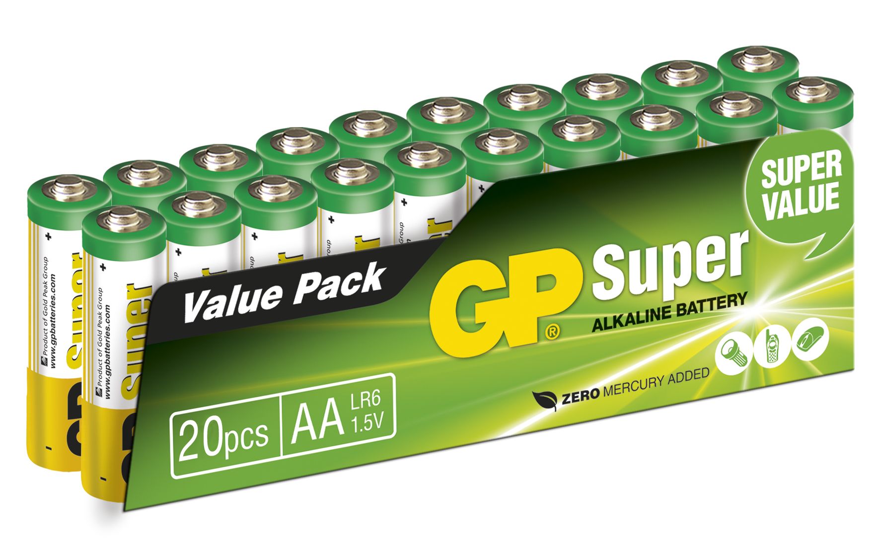 GP Batteries Super Alkaline AA-batteri 15A / LR6 20 st