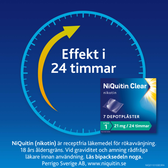 NiQuitin Clear, depotplåster 21 mg/24 timmar 7 st