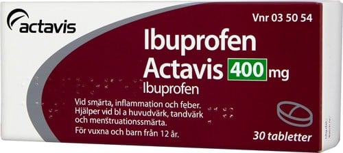 Ibuprofen Actavis, filmdragerad tablett 400 mg 30 st