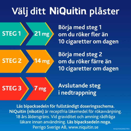 NiQuitin Clear, depotplåster 7 mg/24 timmar 7 st