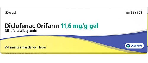Diclofenac Orifarm, gel 11,6 mg/g 50 gr