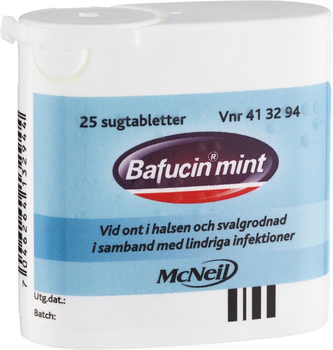 Bafucin Mint, Sugtablett 25 st