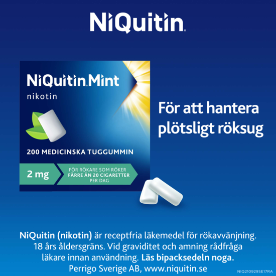 NiQuitin Mentolmint medicinskt tuggummi 2 mg 200 st
