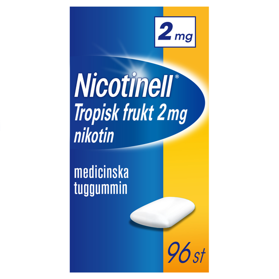 Nicotinell Tropisk frukt medicinskt tuggummi 2 mg 96 st