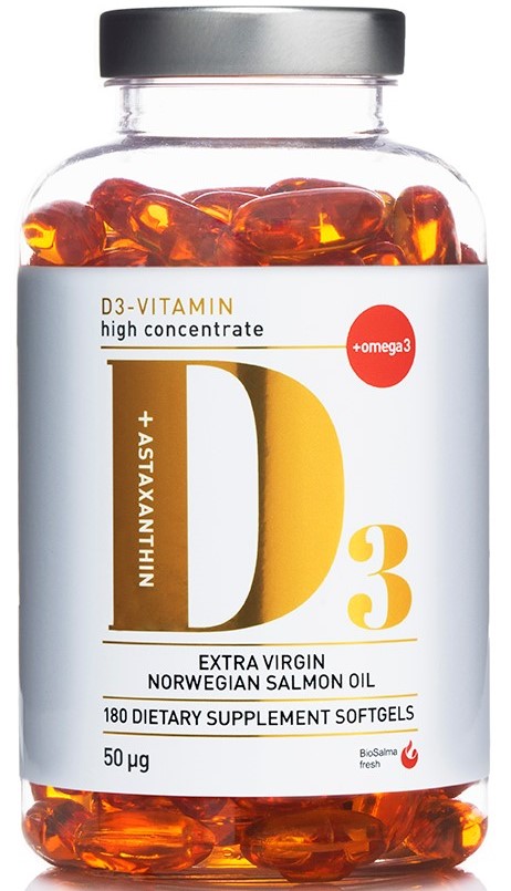 BioSalma D3-vitamin 50 µg 180 kapslar