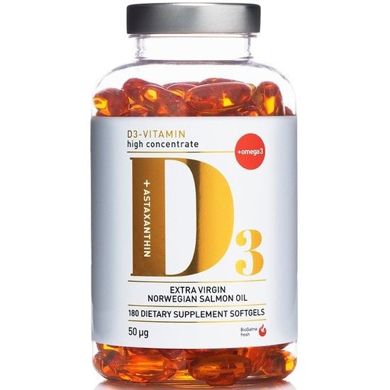 BioSalma D3-vitamin 50 µg 180 kapslar