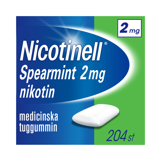 Nicotinell Spearmint medicinskt tuggummi 2 mg 204 st