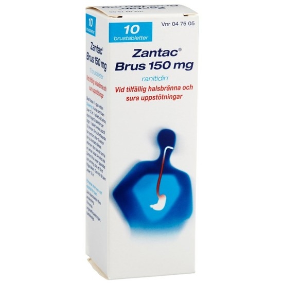 Zantac Brus 150 mg 10 st
