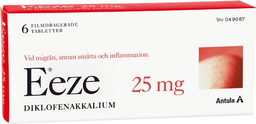 Eeze, filmdragerad tablett 25 mg 6 st