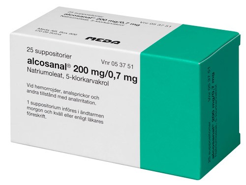 Alcosanal, suppositorium 200 mg 25 st