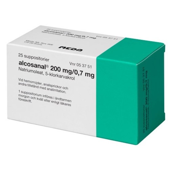 Alcosanal, suppositorium 200 mg 25 st