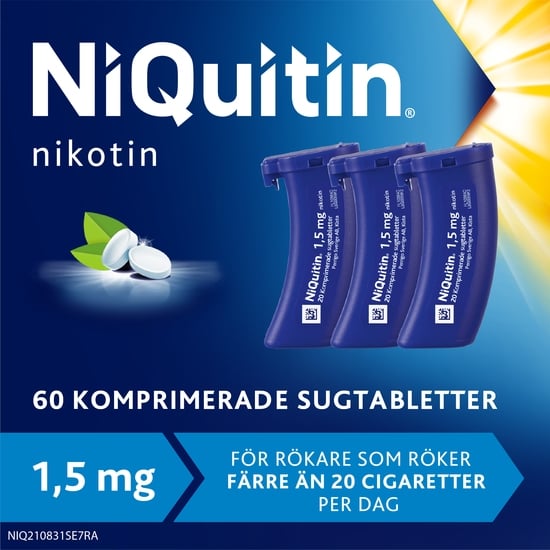 NiQuitin 1,5 mg 60 tabletter Komprimerad sugtablett