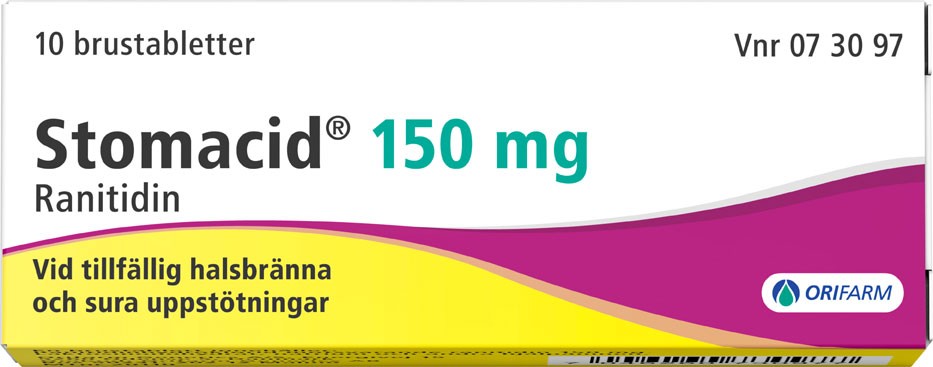 Stomacid, Brustablett 150 mg 10 st