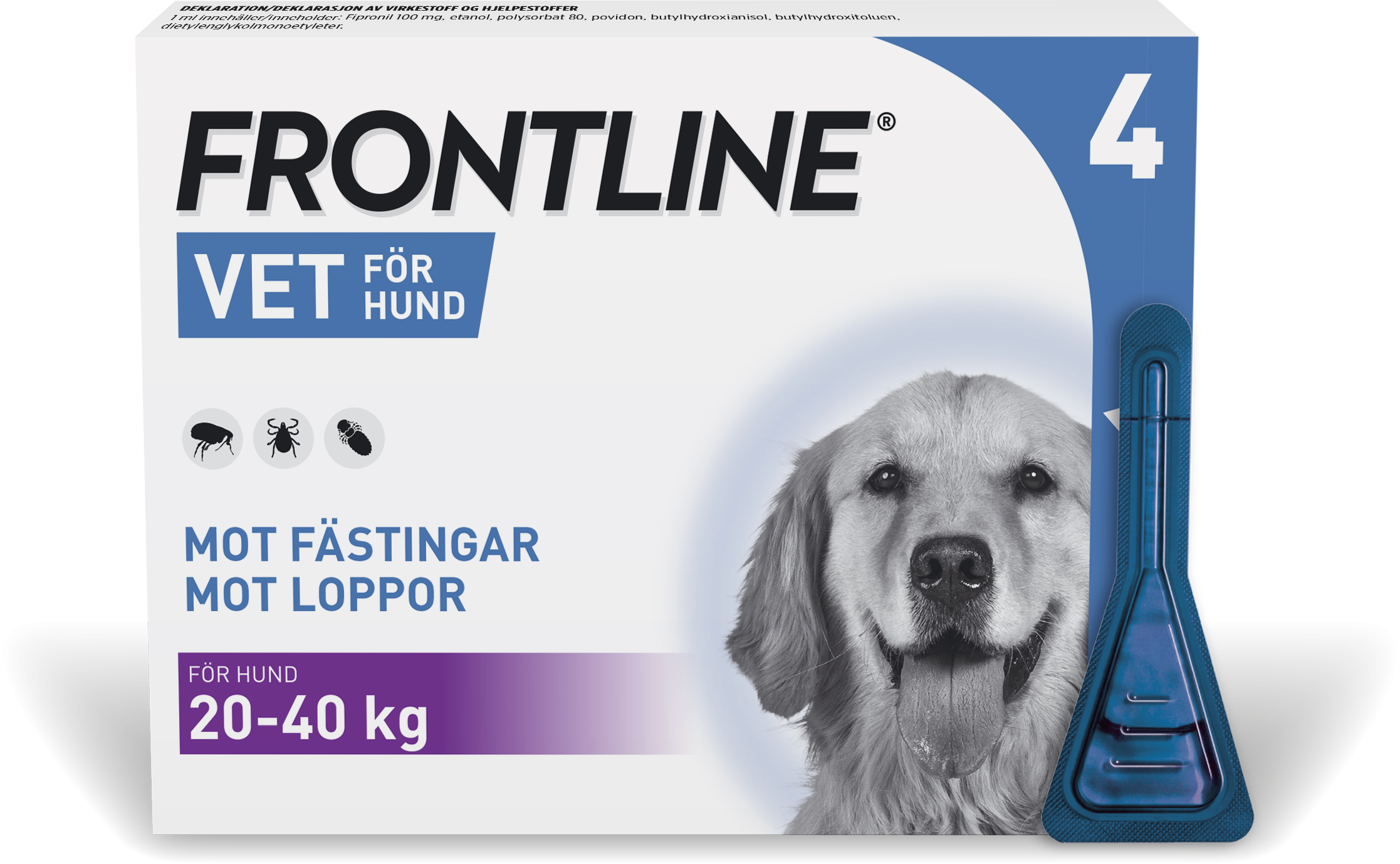 Frontline Vet 100 mg/ml Spot-on hund L 4 x 2,68 ml