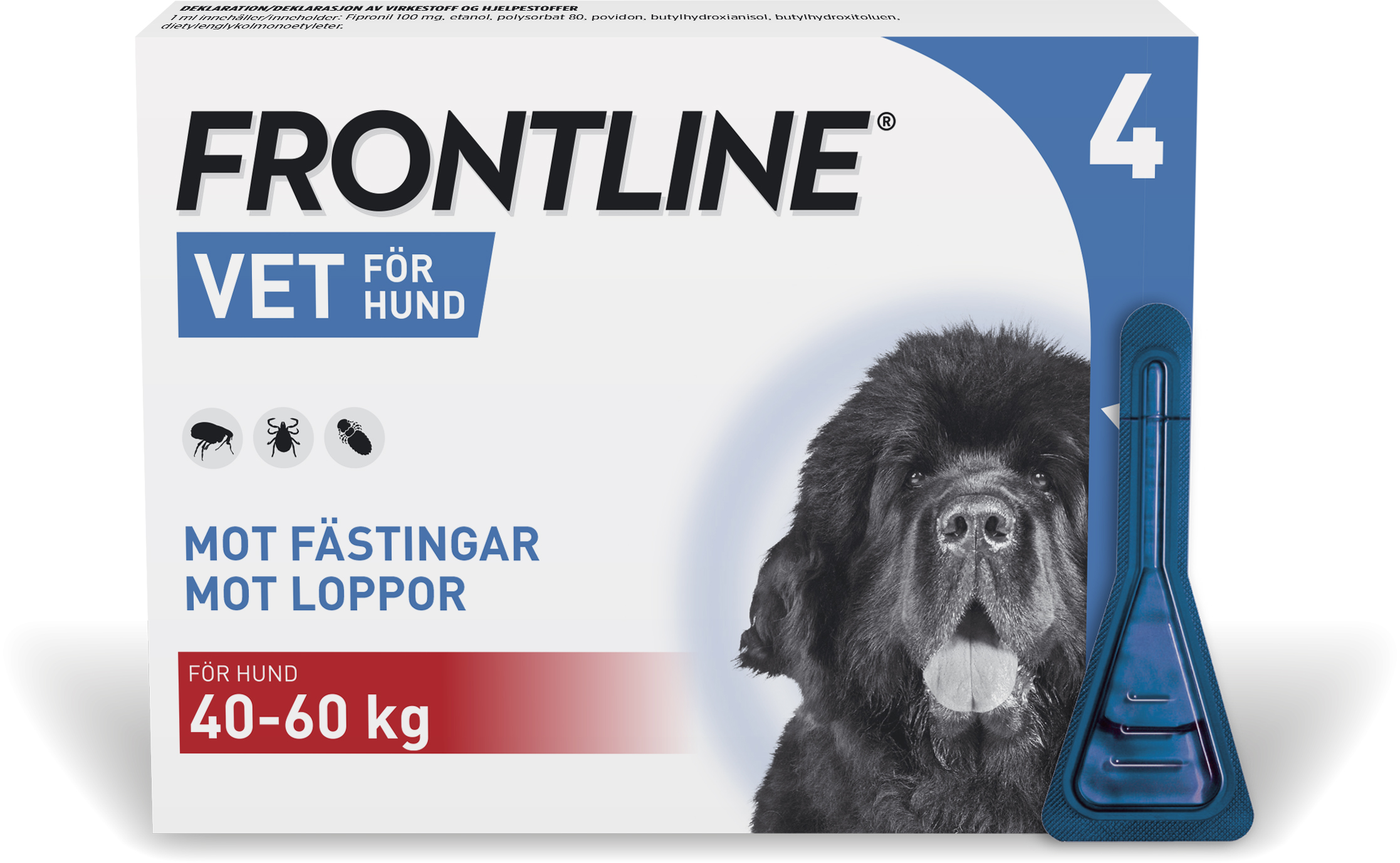 Frontline Vet 100 mg/ml Spot-on hund XL 4 x 4,02 ml