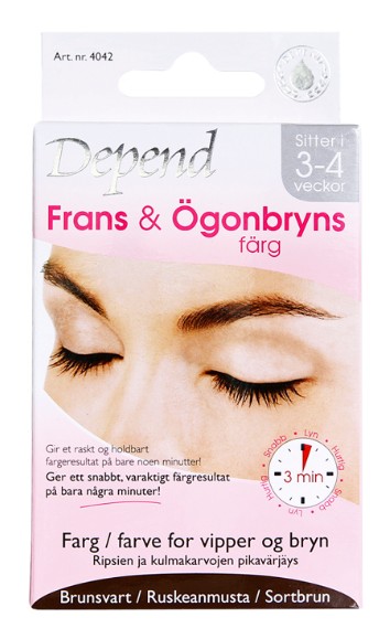 Depend frans & ögonbrynsfärg brunsvart