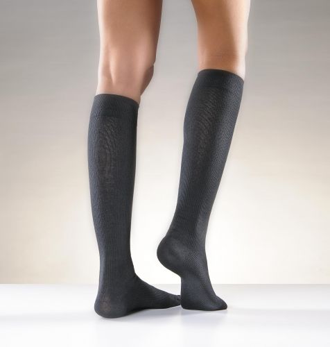Mabs Kompressionsstrumpa bomull bred svart S (36-38)