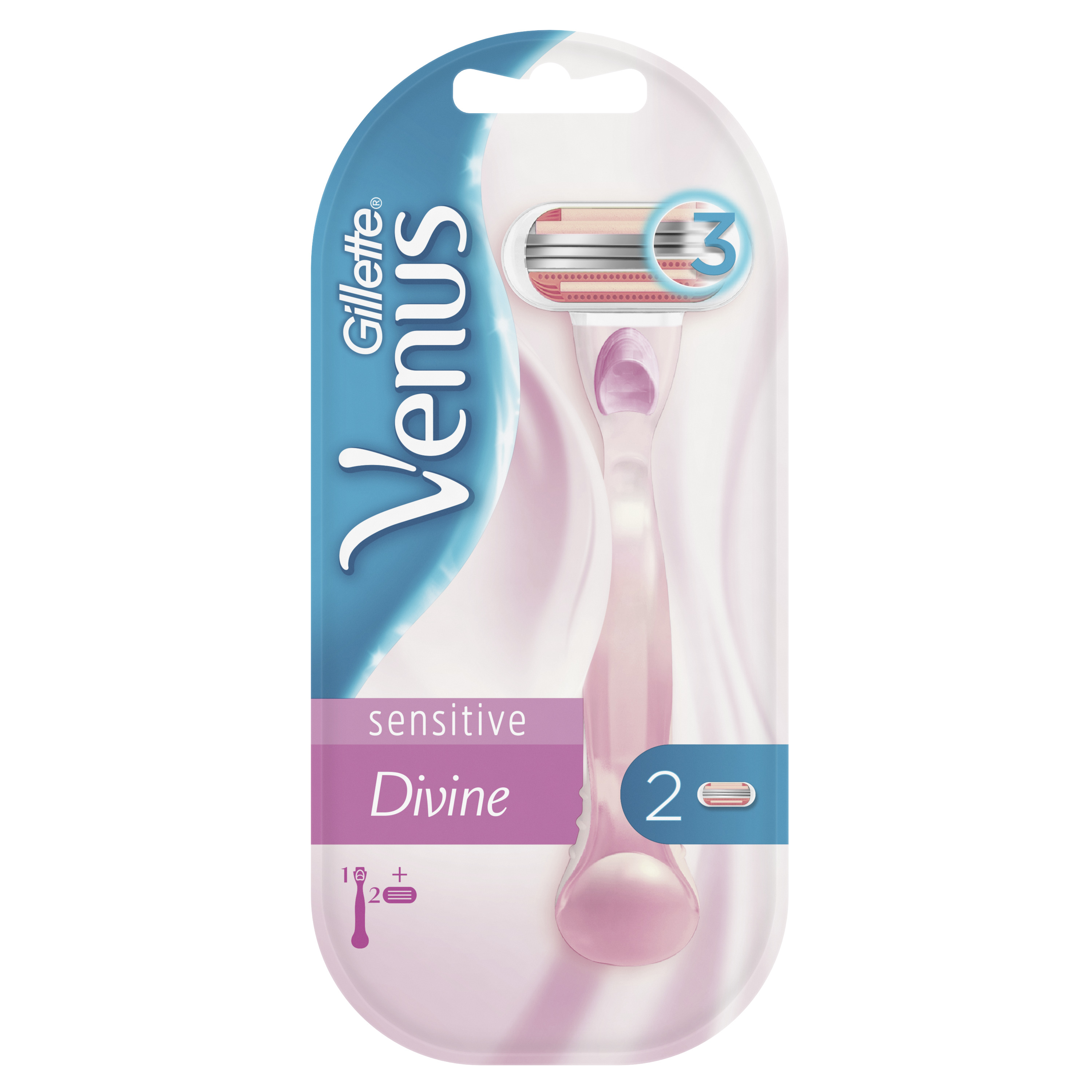 Gillette Venus Divine Sensitive Rakhyvel med 2 blad