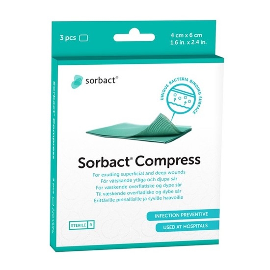 Sorbact Compress 4x6 cm 3 st