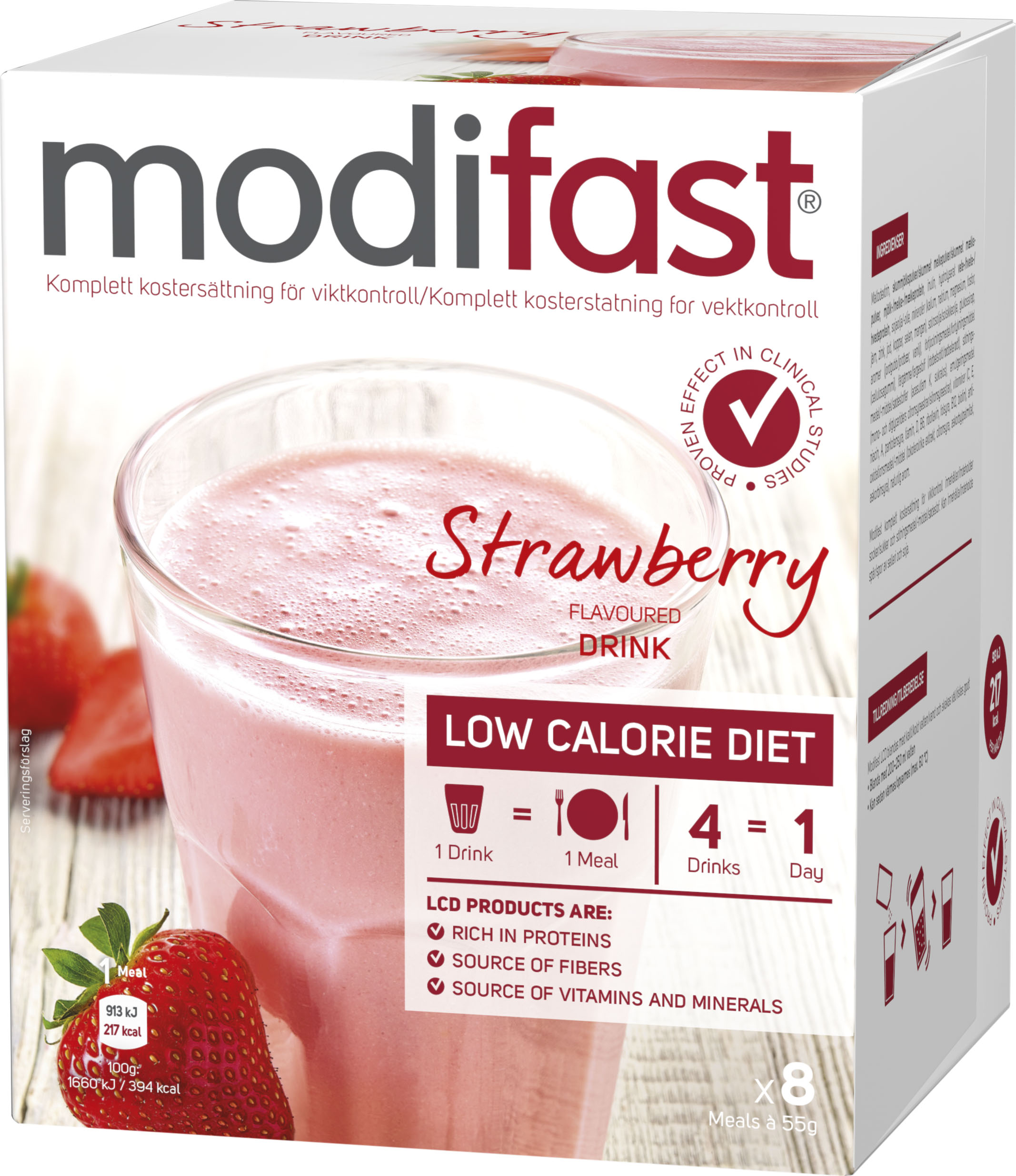 Modifast Pulver Jordgubb 8 x 55 g