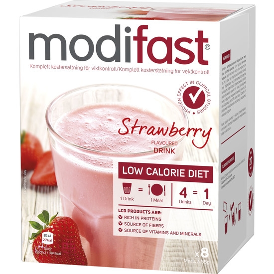 Modifast Pulver Jordgubb 8 x 55 g