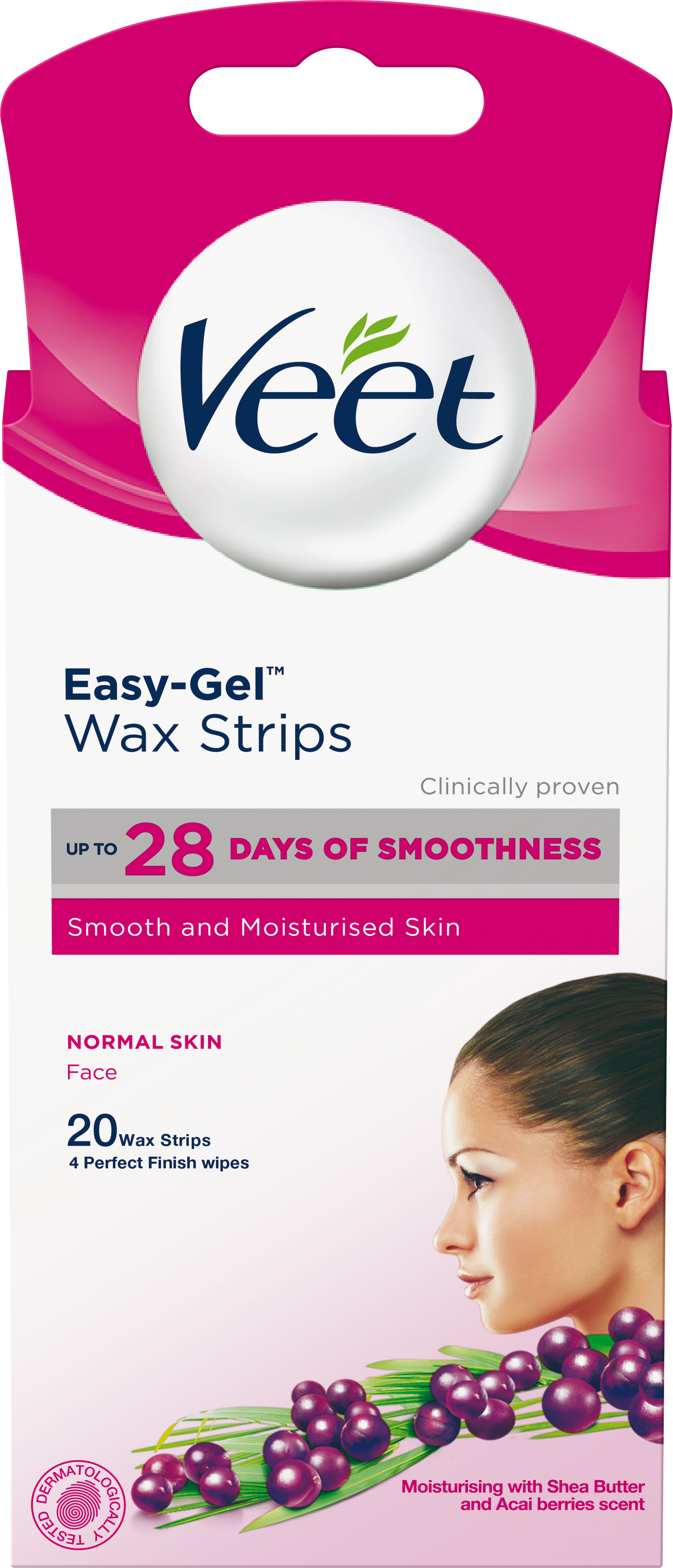 Veet Wax Strips Face Easy Gel-Wax 20 st