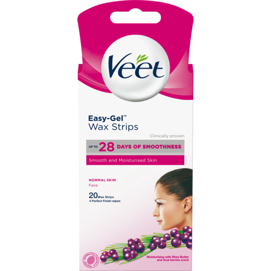 Veet Wax Strips Face Easy Gel-Wax 20 st