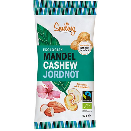 Smiling Mandel Cashew Jordnöt 50 g