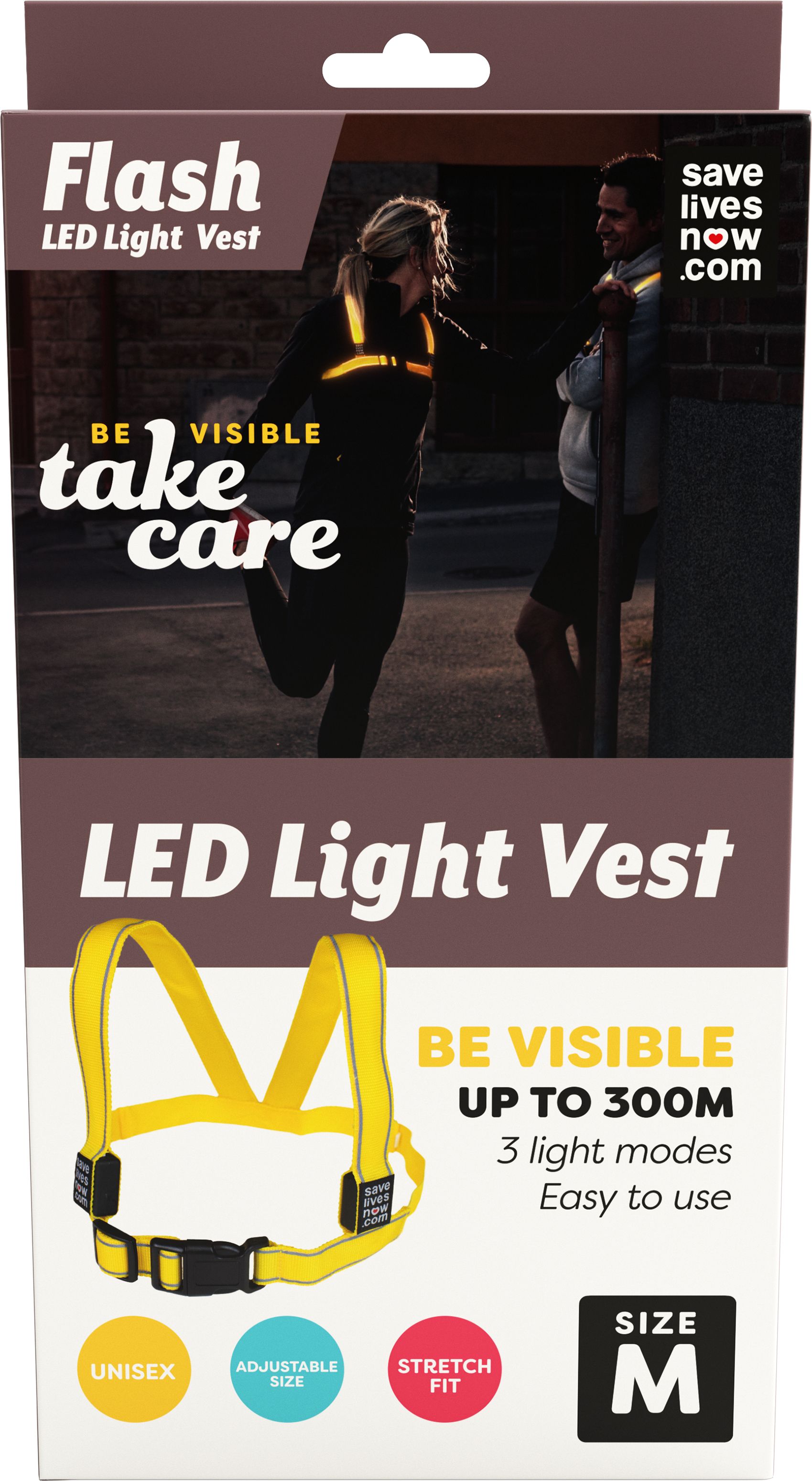 Save Lives Now Flash LED Light Vest M