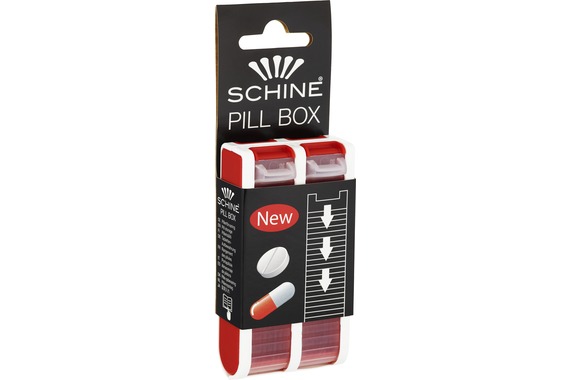 Schine Pill Box Pillerförvaring Röd 1 st