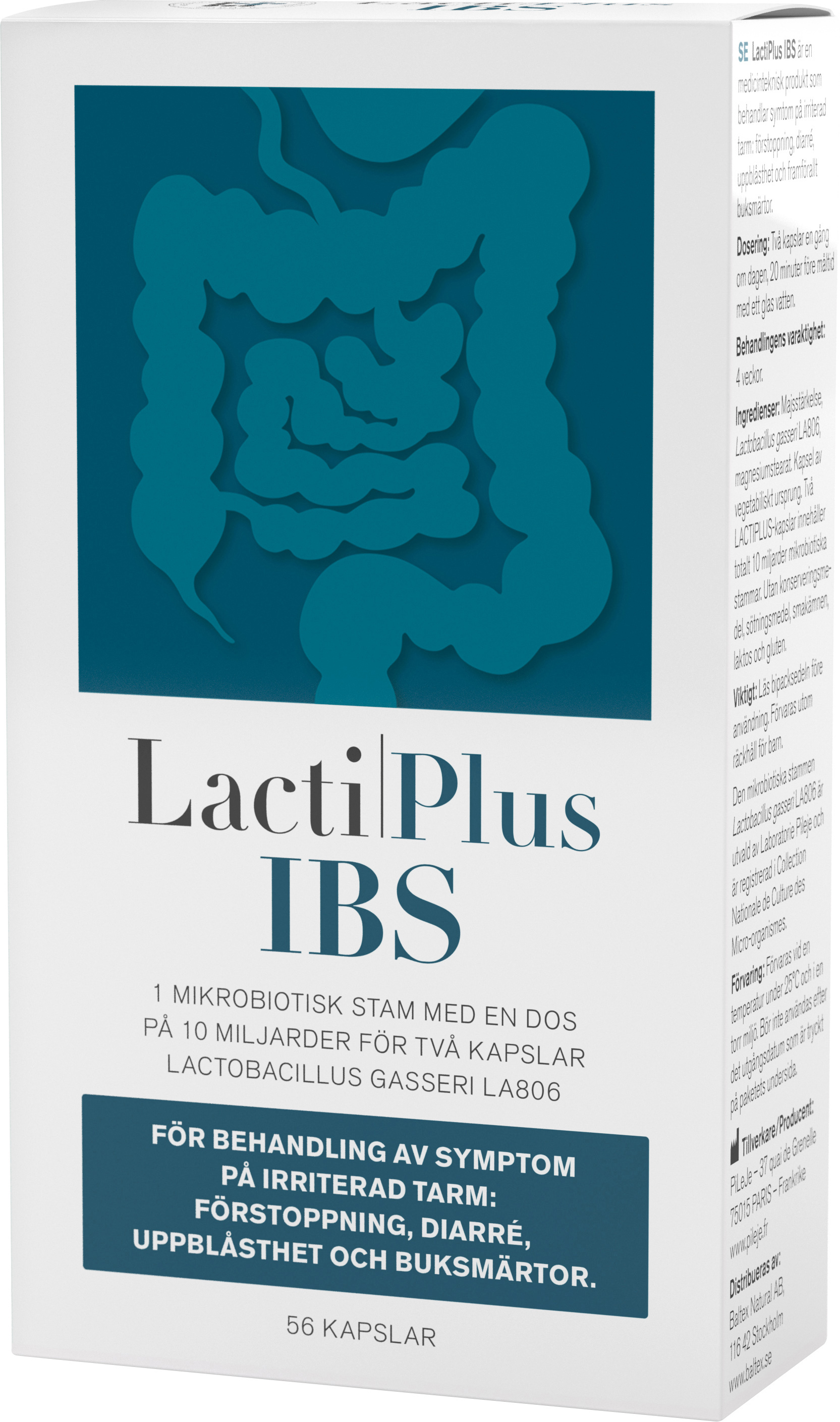 Lactiplus IBS Mjölksyrabakterier 56 Kapslar