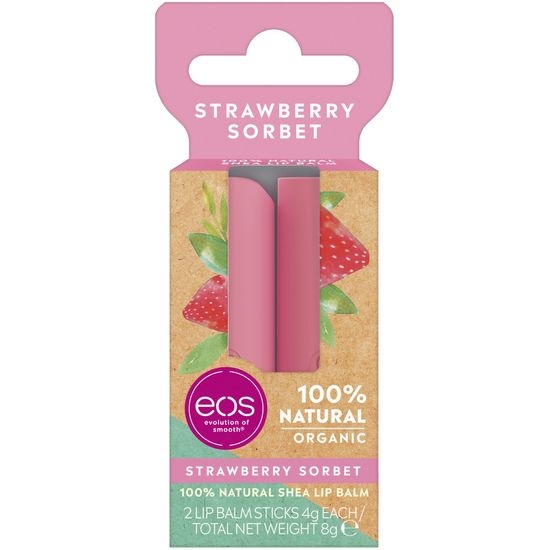 Eos Organic Strawberry Sorbet Lip Balm Stick Duo