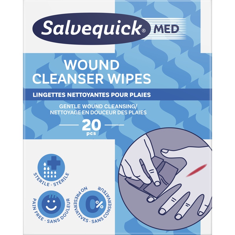 SalvequickMED Wound Cleanser Wipes 20 st