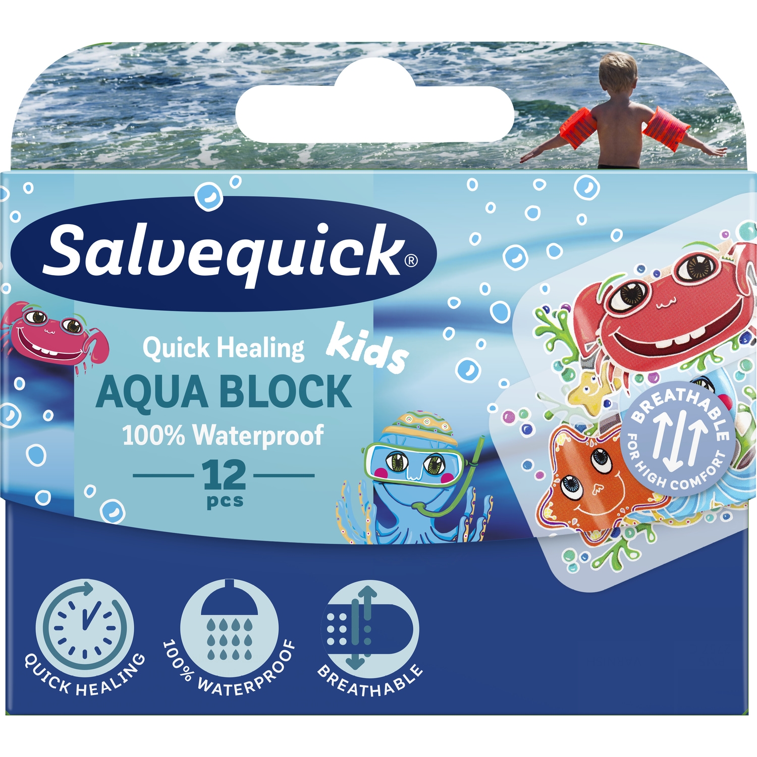 Alternativ bild 1 för Salvequick Waterproof Kids Band Aid