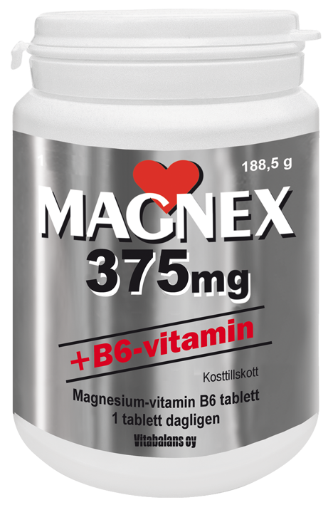 Magnex 375 MG+B6 180 tabletter