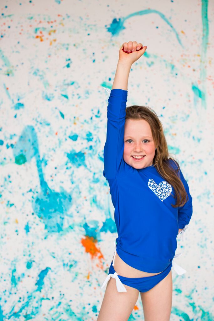 Beach Dragons Girl Heart UV-Rash Vest 3-4 år