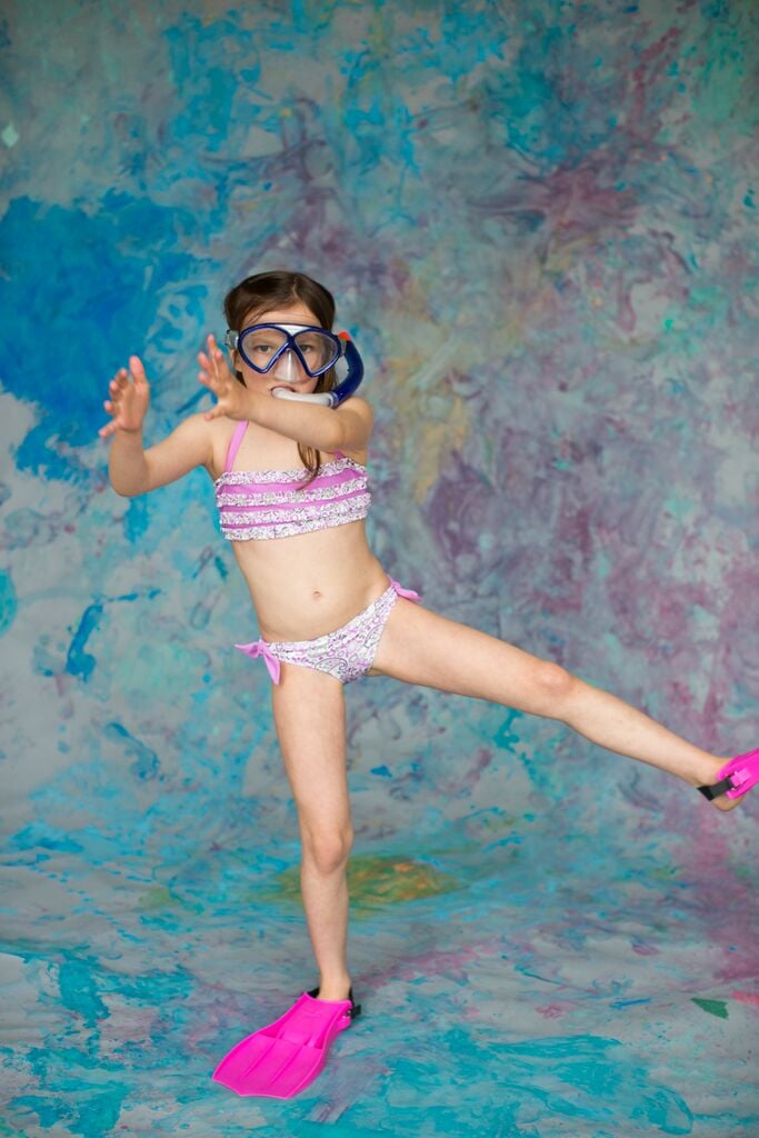 Beach Dragons Girl Turtle Paisley UV-Bikiniset (top+bottom) 1-2 år