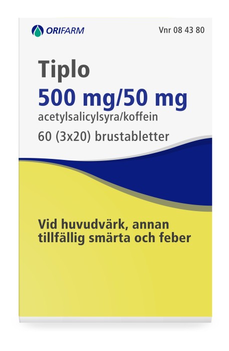 Tiplo, brustablett 500 mg/50 mg 3 x 20 st