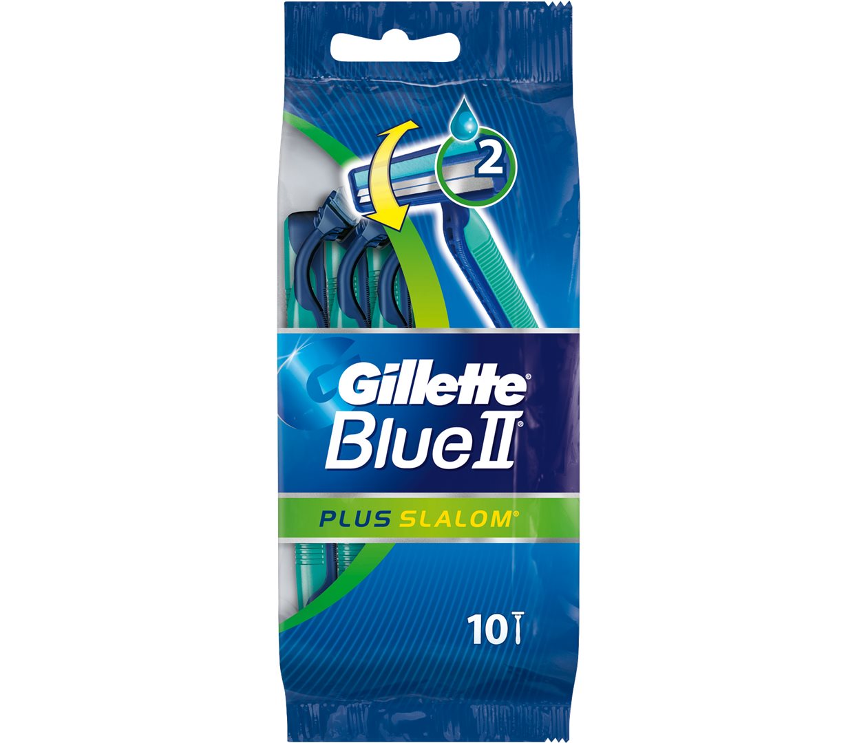 Gillette Rakhyvel Blue II Plus Slalom 10-pack